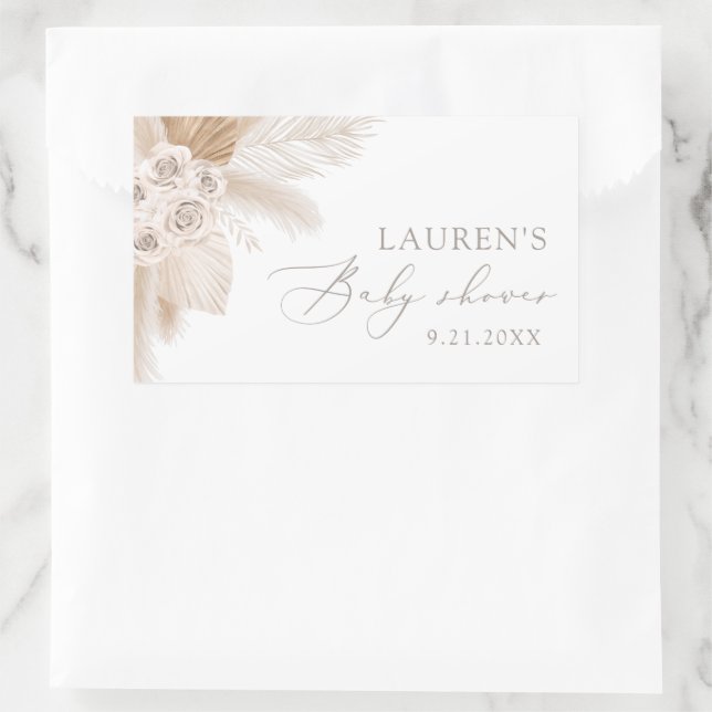 Boho Pampas Grass Baby Shower Sticker (Bag)