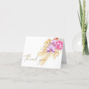 Boho pampas grass - Baby shower thank you Card