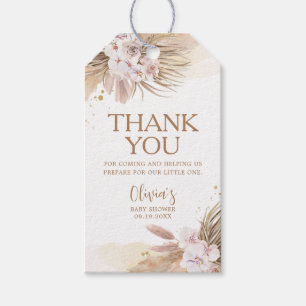 Boho Pampas Grass Baby Shower Thank You Favor Gift Tags