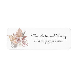 Boho Pampas Grass Baptême Christening Adresse