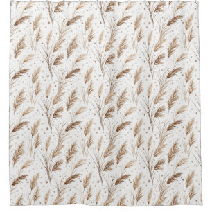 Boho Pampas Grass Beige Brown Star Pattern (1)