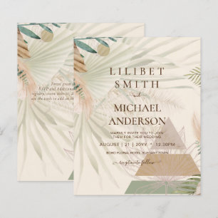 BOHO Pampas Grass Beige Green Terracotta Wedding