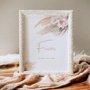 Boho pampas grass bohemian baby shower Favours Poster
