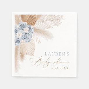 Boho Pampas Grass Boy Baby Shower Napkins