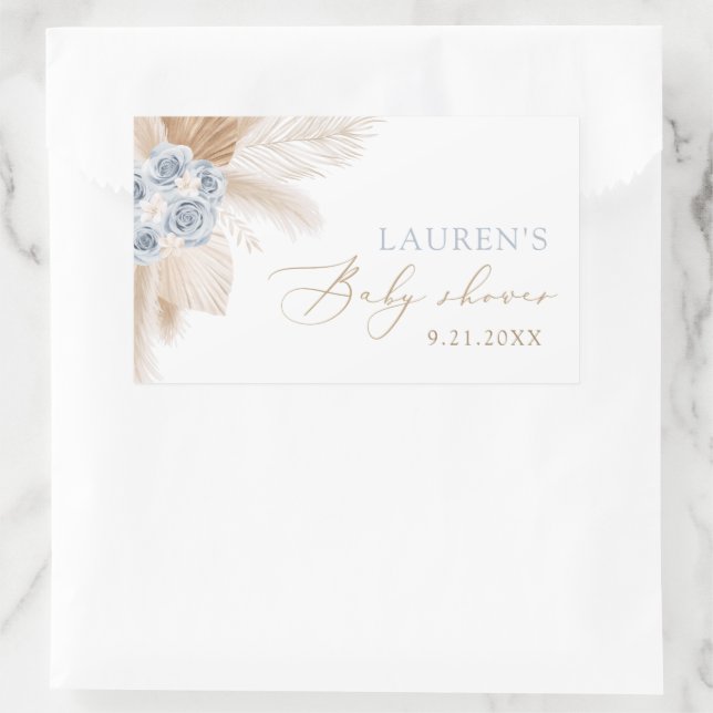 Boho Pampas Grass Boy Baby Shower Sticker (Bag)