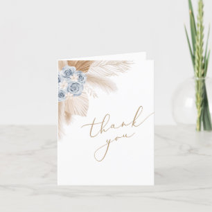 Boho Pampas Grass Boy Baby Shower Thank You Card