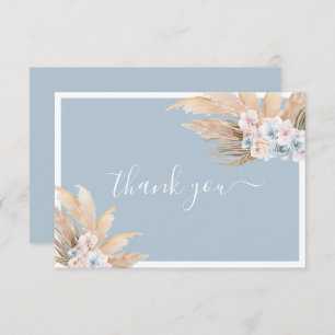 Boho Pampas Grass Boy thank you card