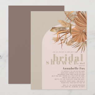 Boho Pampas Grass Bridal Shower by Mail Invitation