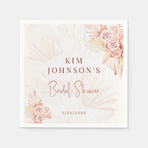 Boho Pampas Grass Bridal Shower Modern Bohemian Napkin