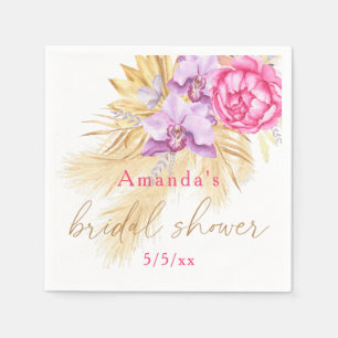 Boho pampas grass - Bridal shower  Napkin