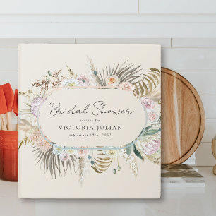 Boho Pampas Grass Bridal Shower Recipe Binder