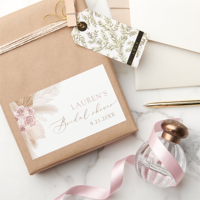 Boho Pampas Grass Bridal Shower Sticker (Gifting)