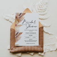 Boho Pampas Grass Bridal Showeuse Invitation
