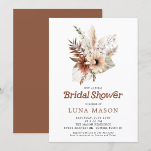 Boho Pampas Grass Bridal Showeuse Invitation