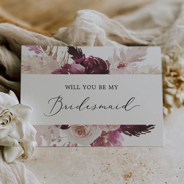 Boho Pampas Grass Bridesmaid Proposal Card (Creator Uploaded)