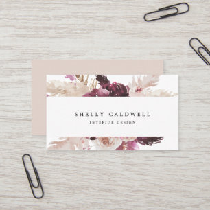 Boho Pampas Grass Business Card