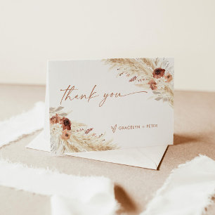 Boho Pampas Grass Carte de remerciements   MARIAGE
