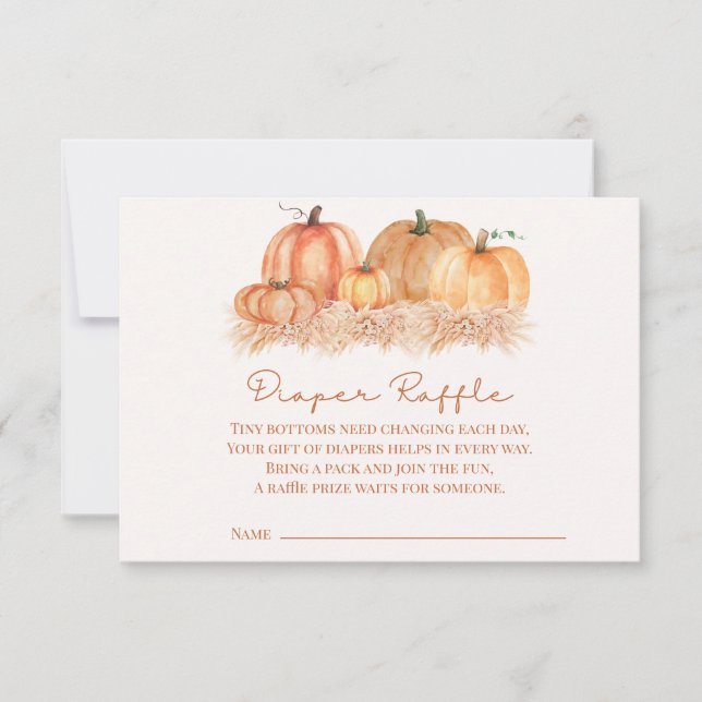 Boho Pampas Grass Diaper Raffle Card | Rustic (Front)