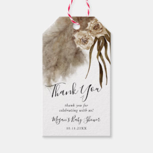 Boho Pampas Grass Fall Botanical Baby Shower Gift Tags