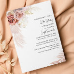 Boho Pampas Grass Floral 80th Birthday Invitation<br><div class="desc">Pampas Grass Terracotta 80th Birthday Invitation you can easily customize by clicking the "Personalize" button. Perfect for other special milestone events coming up</div>