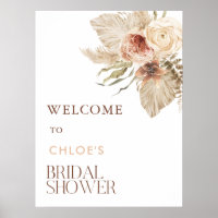 Boho Pampas Grass Floral Bridal Shower Welcome