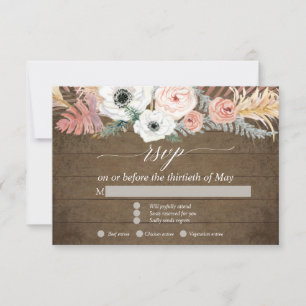 Boho Pampas Grass Floral Tropical Folio RSVP