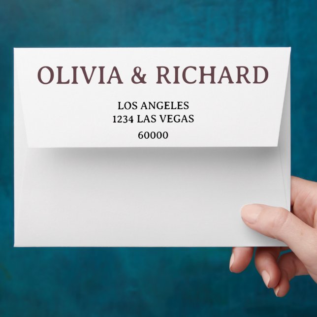 Boho Pampas Grass Floral Wedding A7 Envelope (Hand)