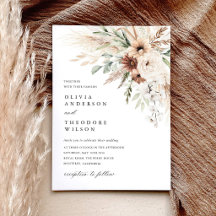 Boho Pampas Grass Floral Wedding