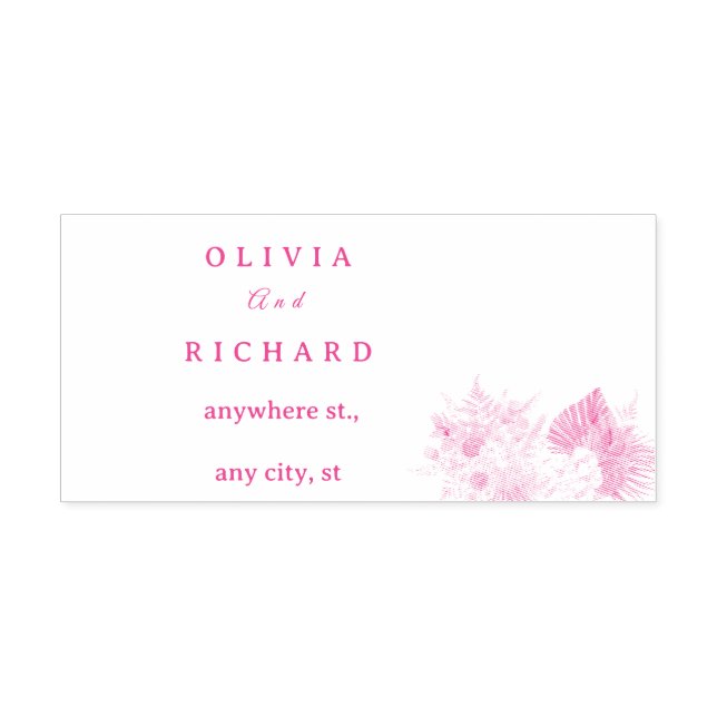 Boho Pampas Grass Floral Wedding  Self-inking Stamp (Design)