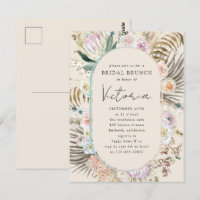 Boho Pampas Grass Florals Bridal Brunch Invitation