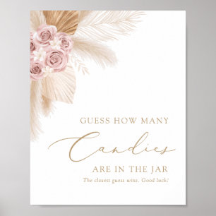 Boho Pampas Grass Guess How Many Candies Sign