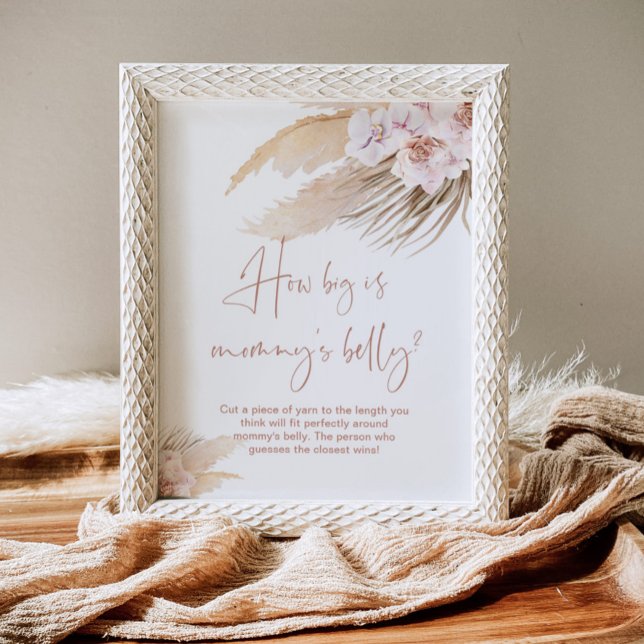 Boho pampas grass how big is mommy's belly game poster (Creator Uploaded)