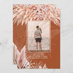 BOHO Pampas Grass PHOTO Terracotta Save The Date