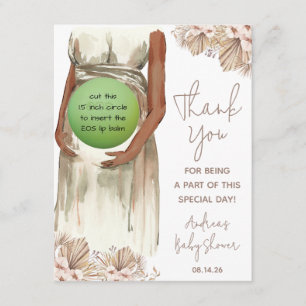 Boho Pampas Grass Pregnant Mother EOS Lip Balm Enclosure Card