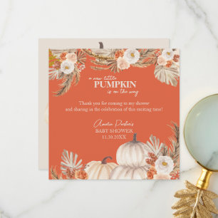 Boho Pampas Grass Pumpkin Thank You Card
