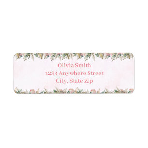 Boho Pampas Grass Return Address Labels   Pink