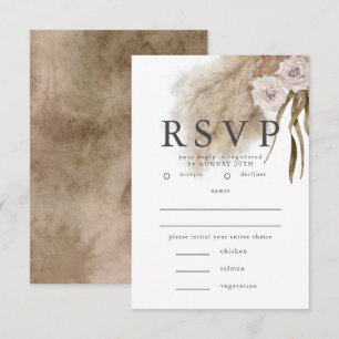 Boho Pampas Grass RSVP avec choix de repas
