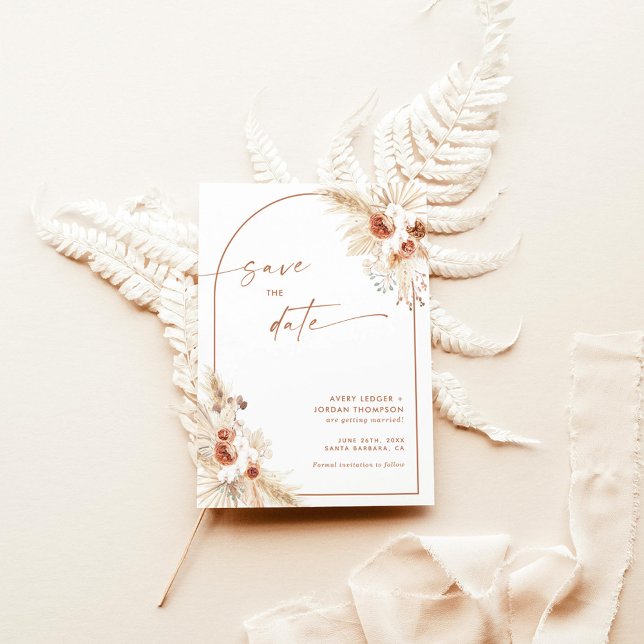 Boho Pampas Grass Save the Date Invite (Creator Uploaded)
