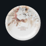 Boho Pampas Grass Terracotta Floral Any Party Paper Plate<br><div class="desc">Floral boho bridal shower,  wedding,  baby shower,  birthday...  paper plates</div>
