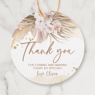 Boho Pampas Grass Thank You Favour Tags