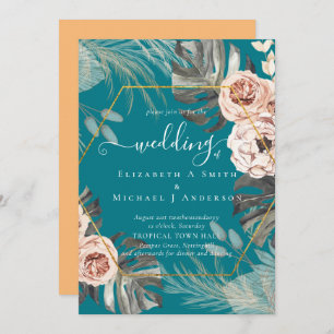 BOHO PAMPAS GRASS TROPICAL Wedding Invitation