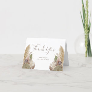 BOHO PAMPAS GRASS WATERCOLOR CARTE DE REMERCIEMENT