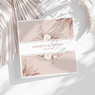 Boho Pampas Grass Wedding Napkin
