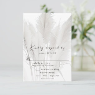 Boho Pampas Grass Wedding RSVP Card