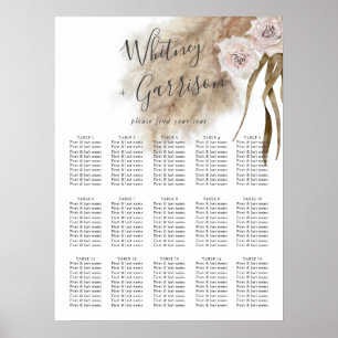 Boho Pampas Grass Wedding Seating Chart