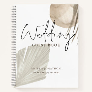 Boho Pampas Grasses Names Date Wedding Guest Book