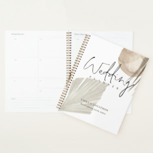Boho Pampas Grasses Names Date Wedding Planner