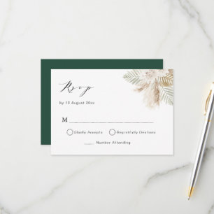 boho pampas herbe et verdure carte rsvp
