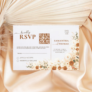 Boho Pampas lis & Eucalyptus QR Wedding RSVP