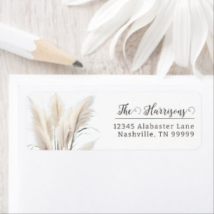 Boho Pampas Mariage d'herbe Adresse